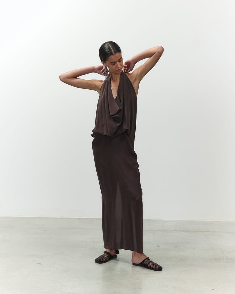 Alysi Silk Halter Dress