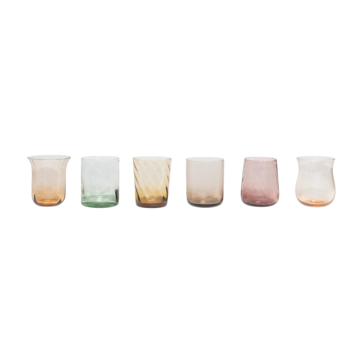BITOSSI HOME Set 6 Tumbler - Texture Amber/Pink Nuance