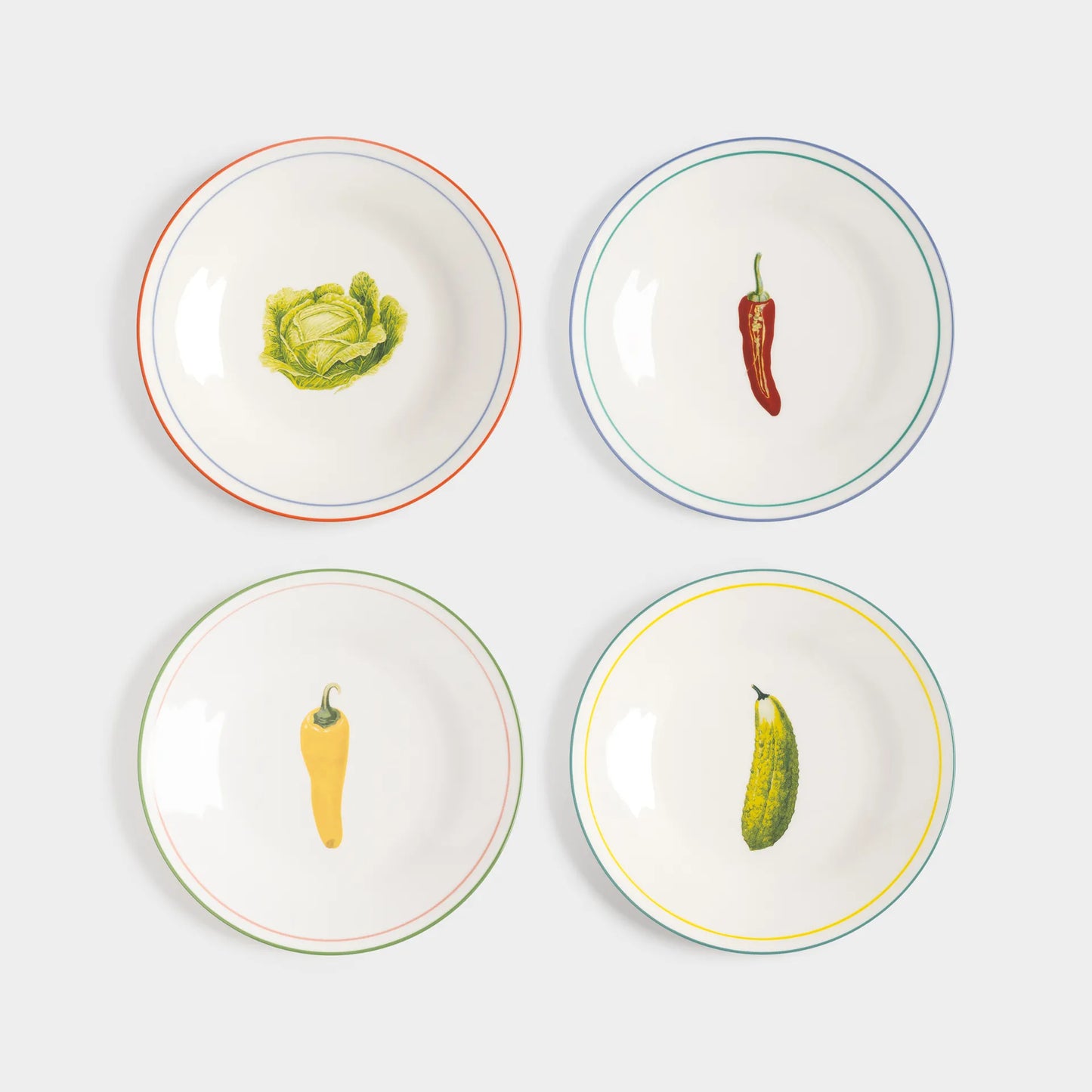 &K Plate Vegetable Large Set of 4