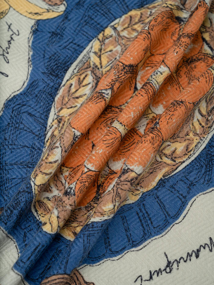 Manipuri Wool Silk Stole Herringbone Antique Recipe