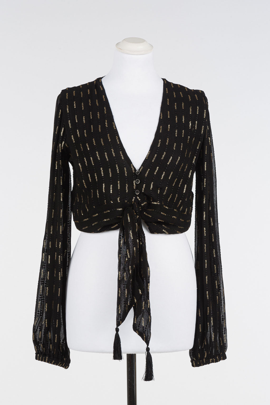 TWINSET MILANO Georgette Cropped Blouse 2175