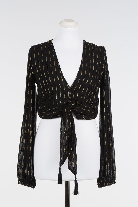 TWINSET MILANO Georgette Cropped Blouse 2175