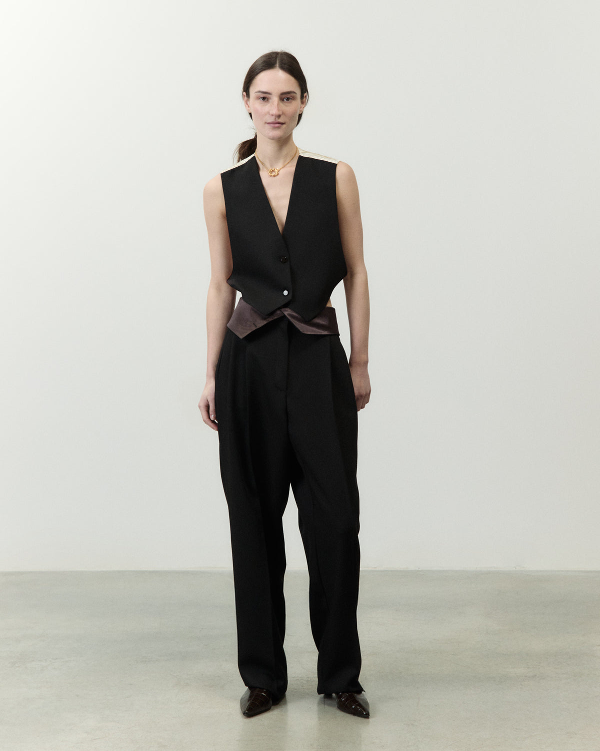 Alysi Cropped Wool Vest