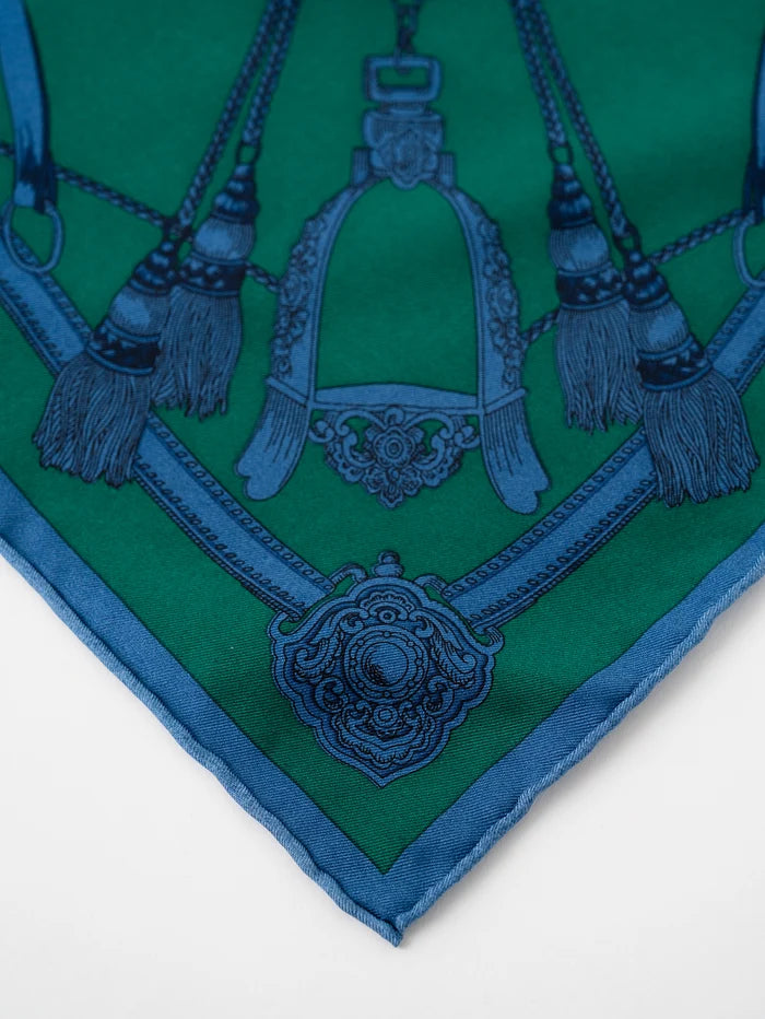 Manipuri Square Belt scarf 65x65 green