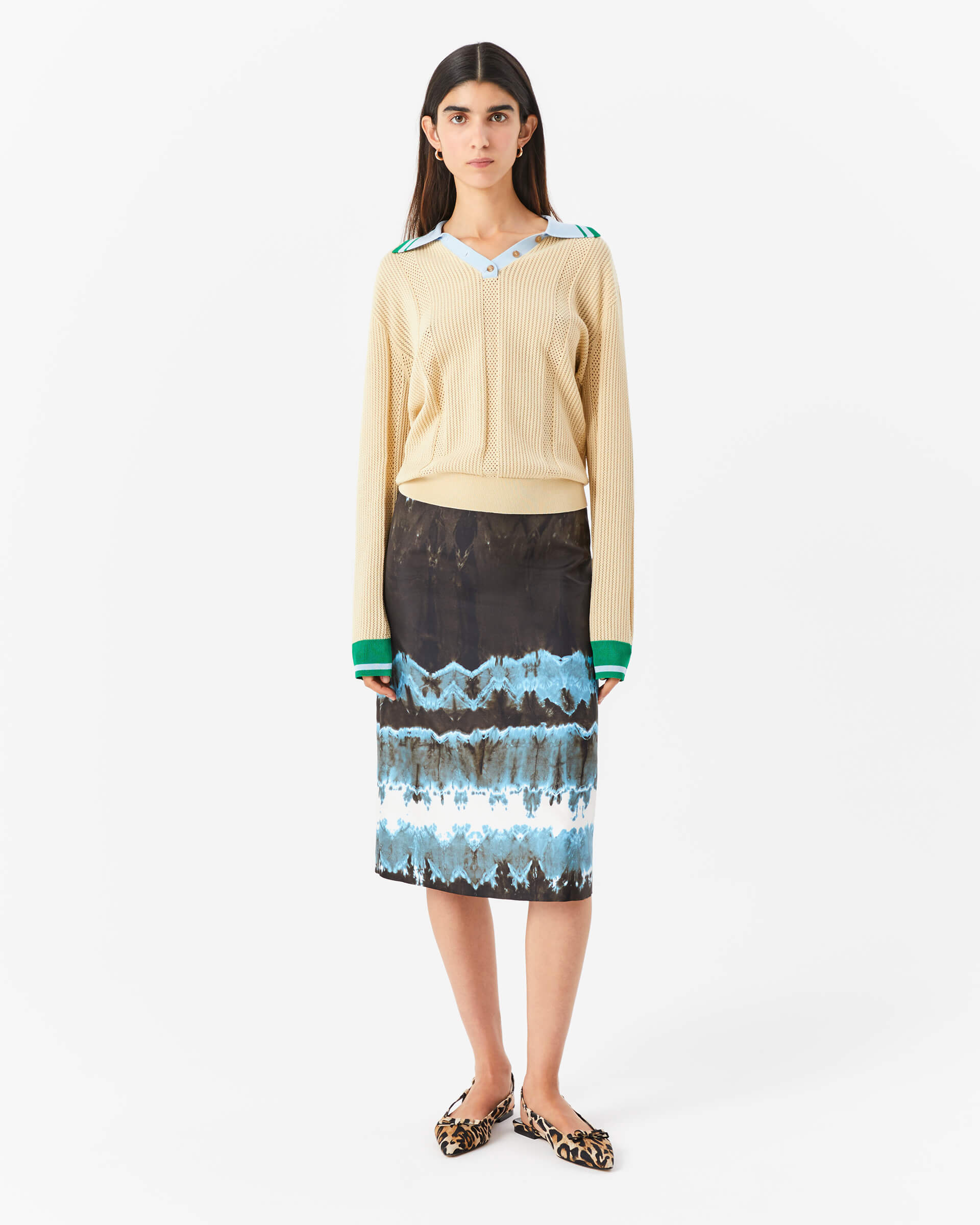 Beatrice Tie Dye Silk Skirt 5823