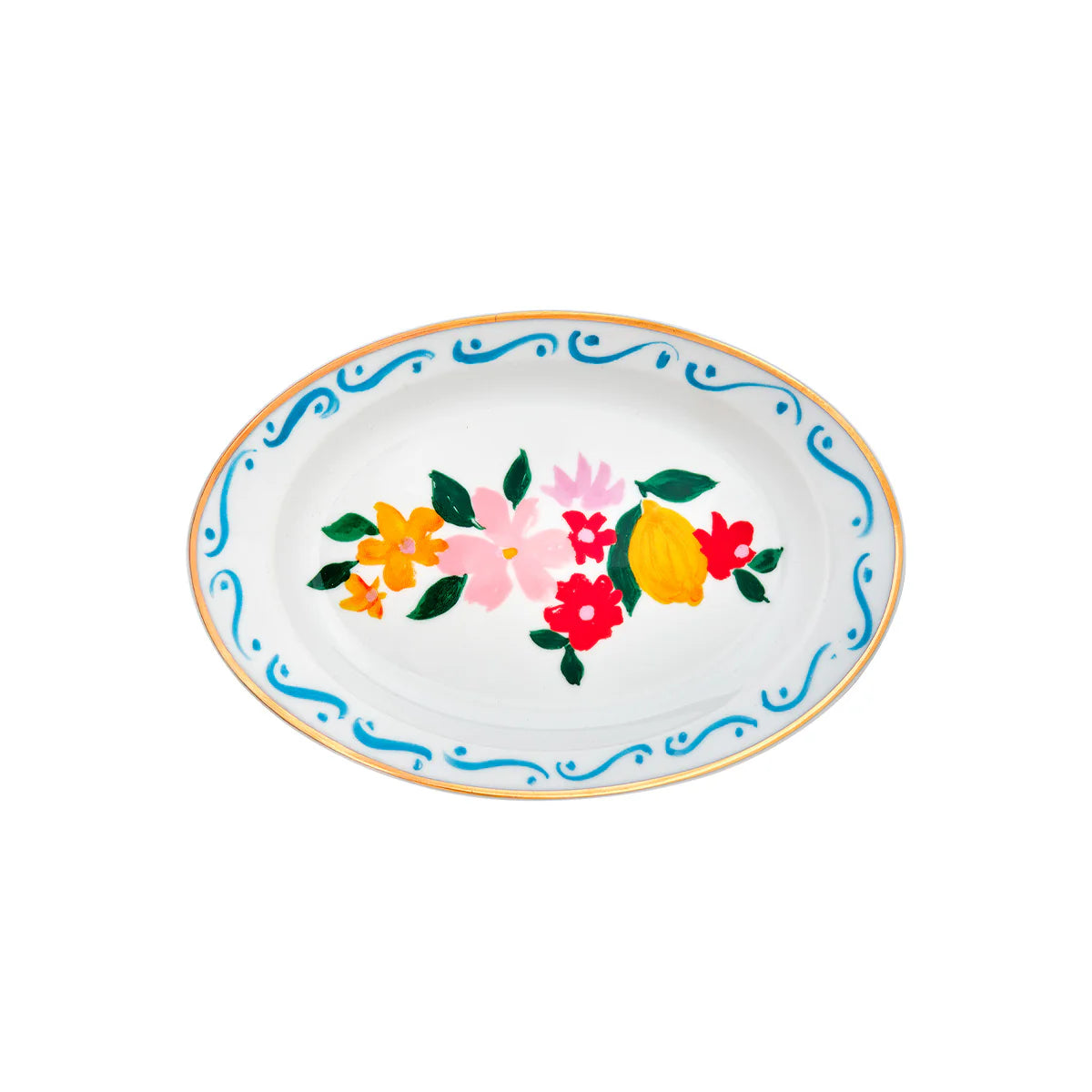 BITOSSI HOME Oval Tray Flowers and Lemons