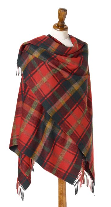 MOON Ruana Tartan - Dark Maple