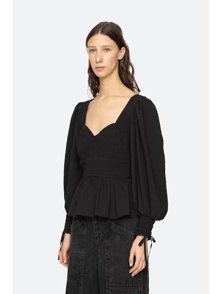 SEA NY Regina Seersucker Top