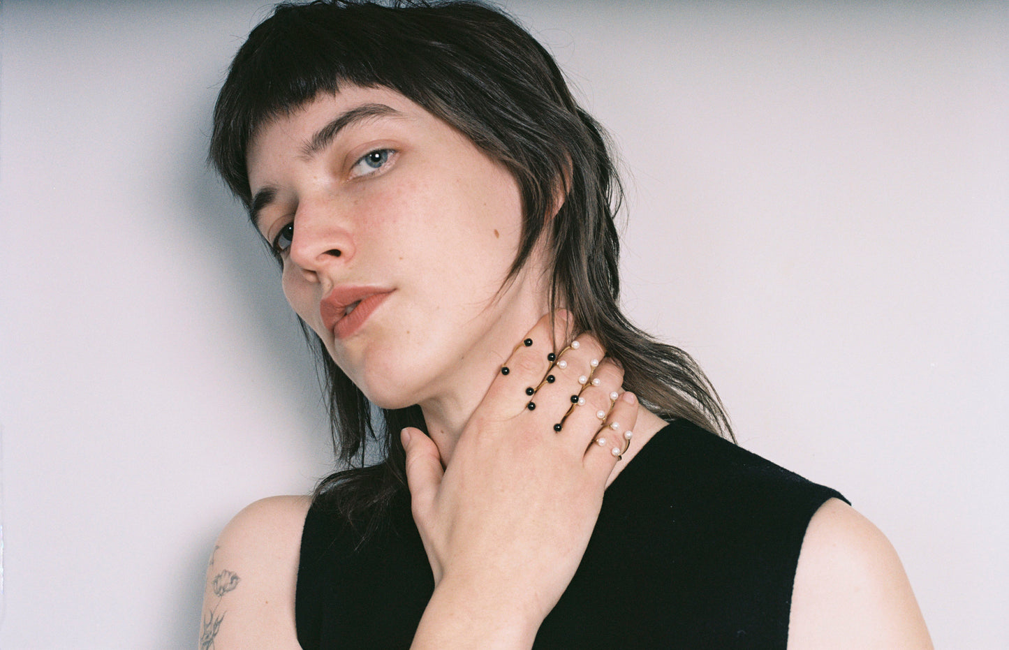 BEATRIZ PALACIOS A06-OWN Pierced Pearl Ring