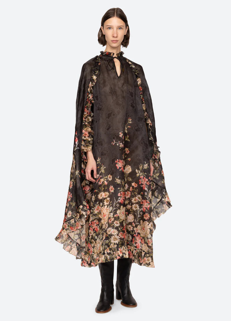 SEA NY Jolie Caped Midi Dress