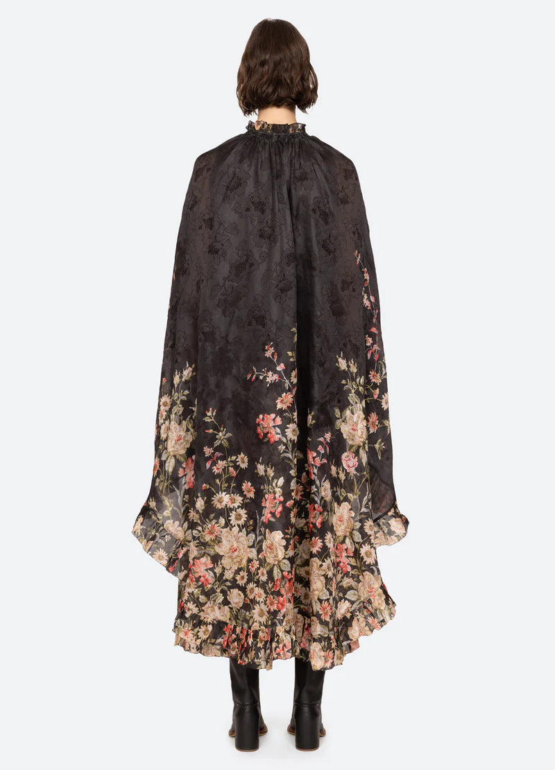 SEA NY Jolie Caped Midi Dress