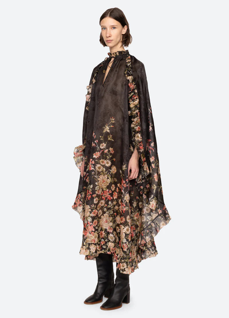 SEA NY Jolie Caped Midi Dress