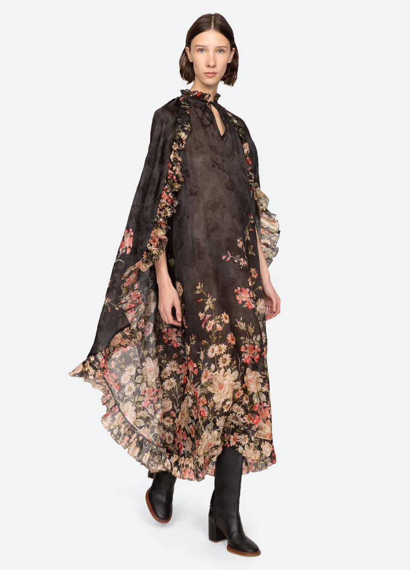 SEA NY Jolie Caped Midi Dress