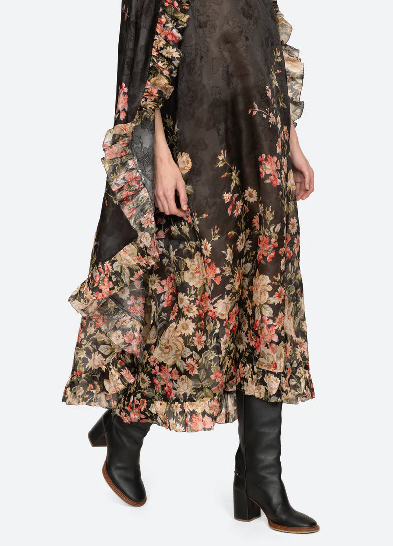 SEA NY Jolie Caped Midi Dress