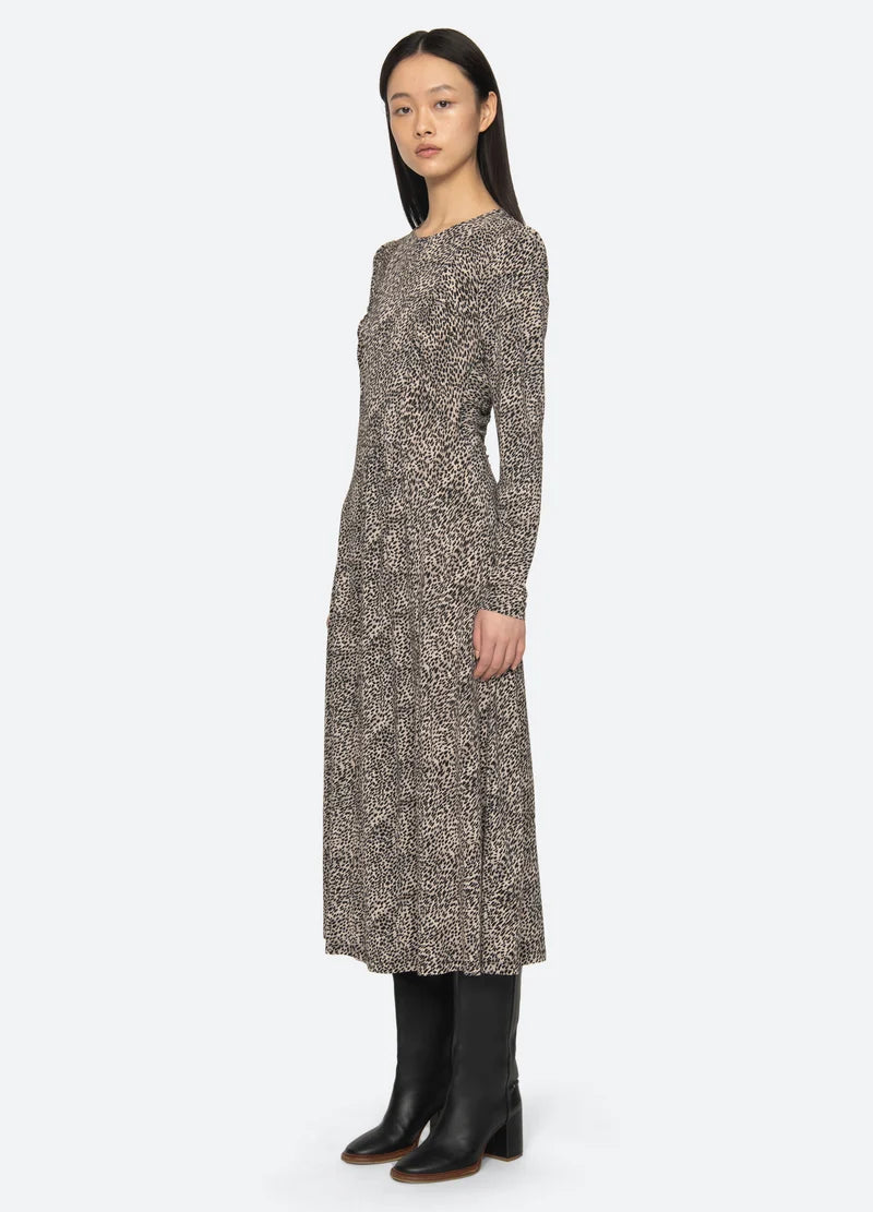 SEA NY Charlize Print Crew Dress