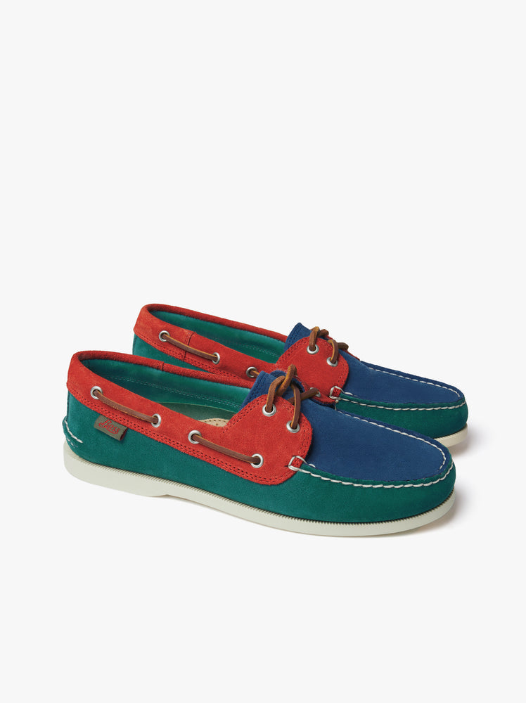 GH Bass men Jetty aqua & red suede