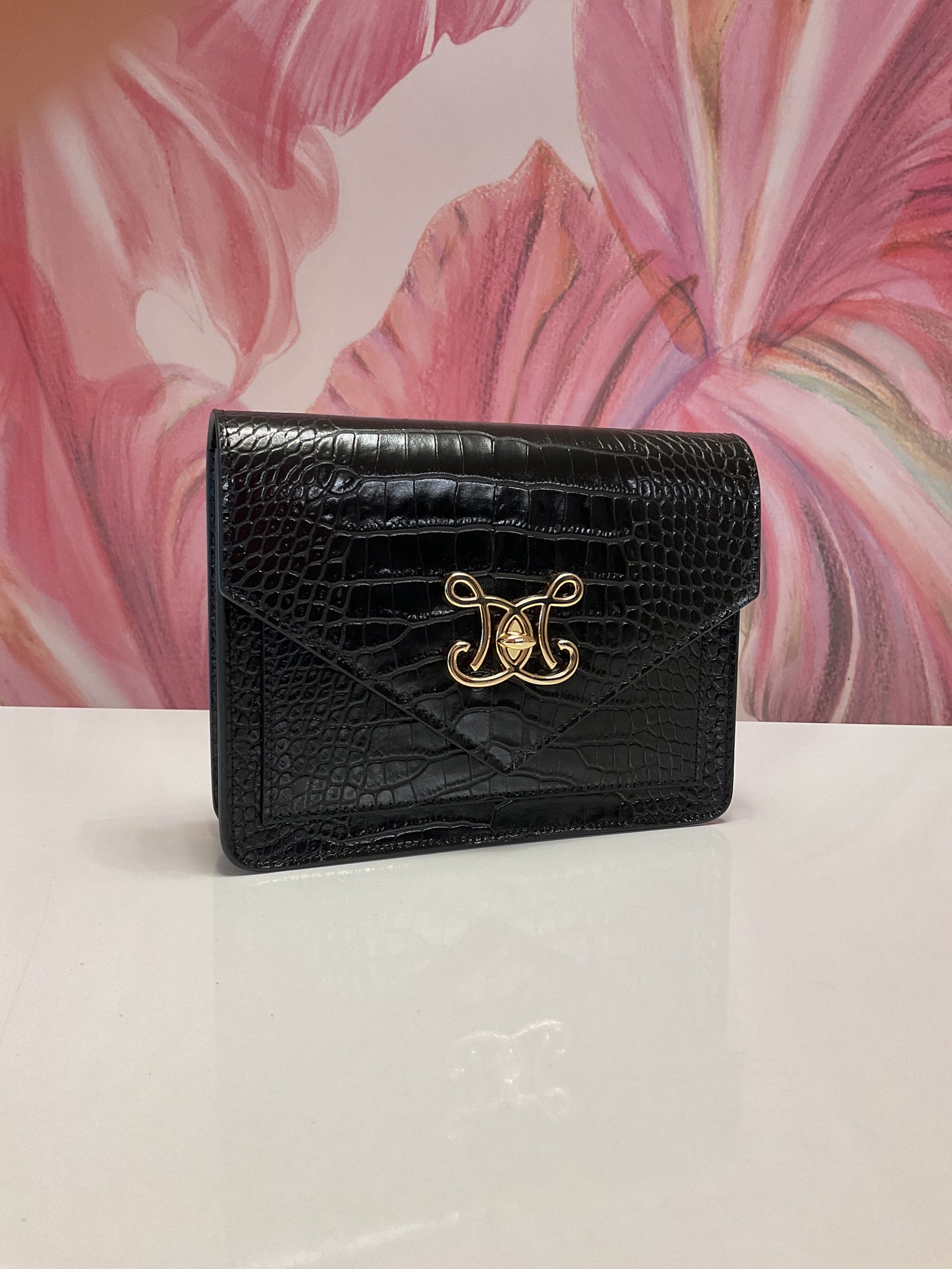 DE MARQUET Envelope Faux Croc