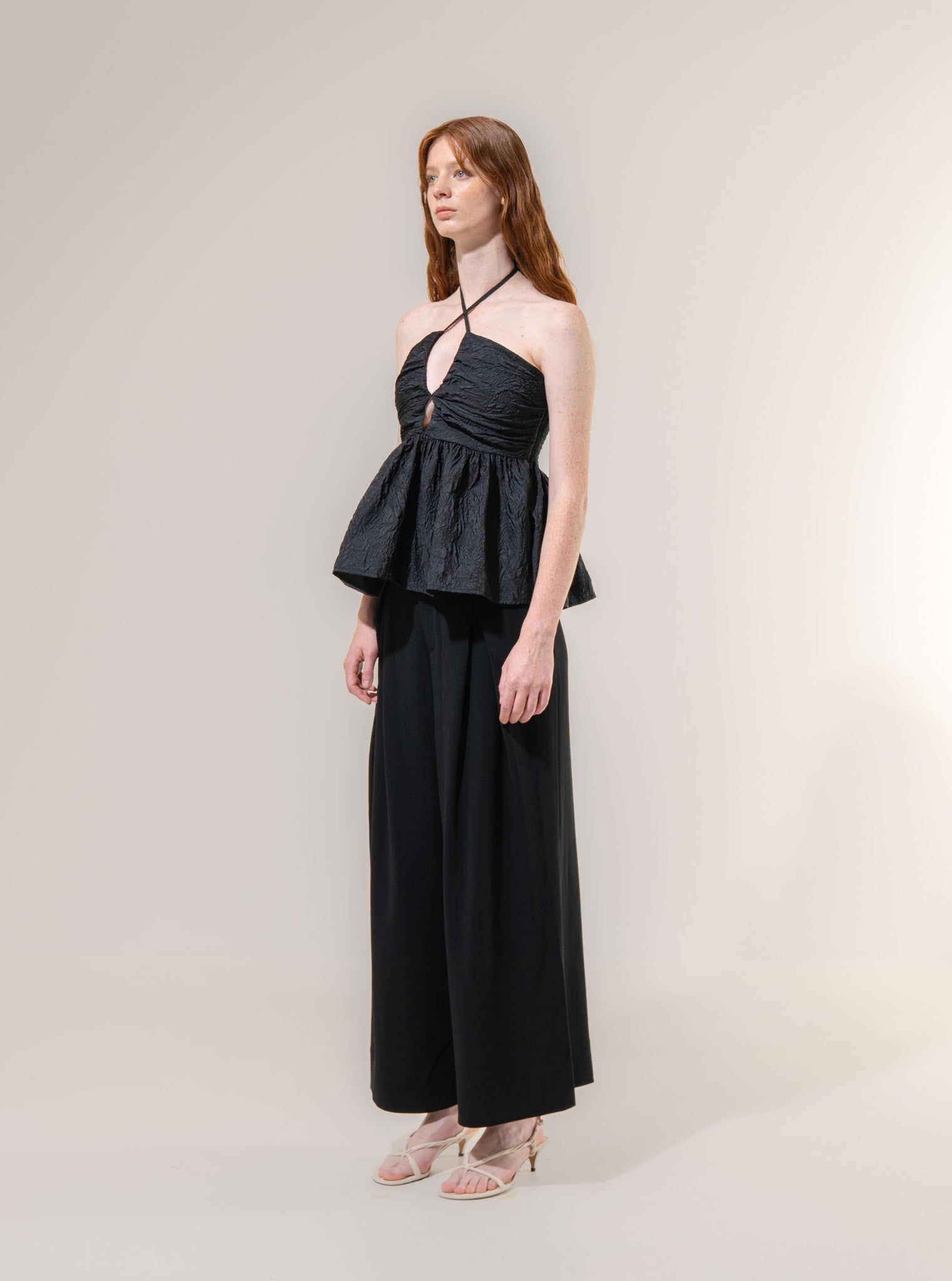 Emin + Paul Shirred Halter Neck Top