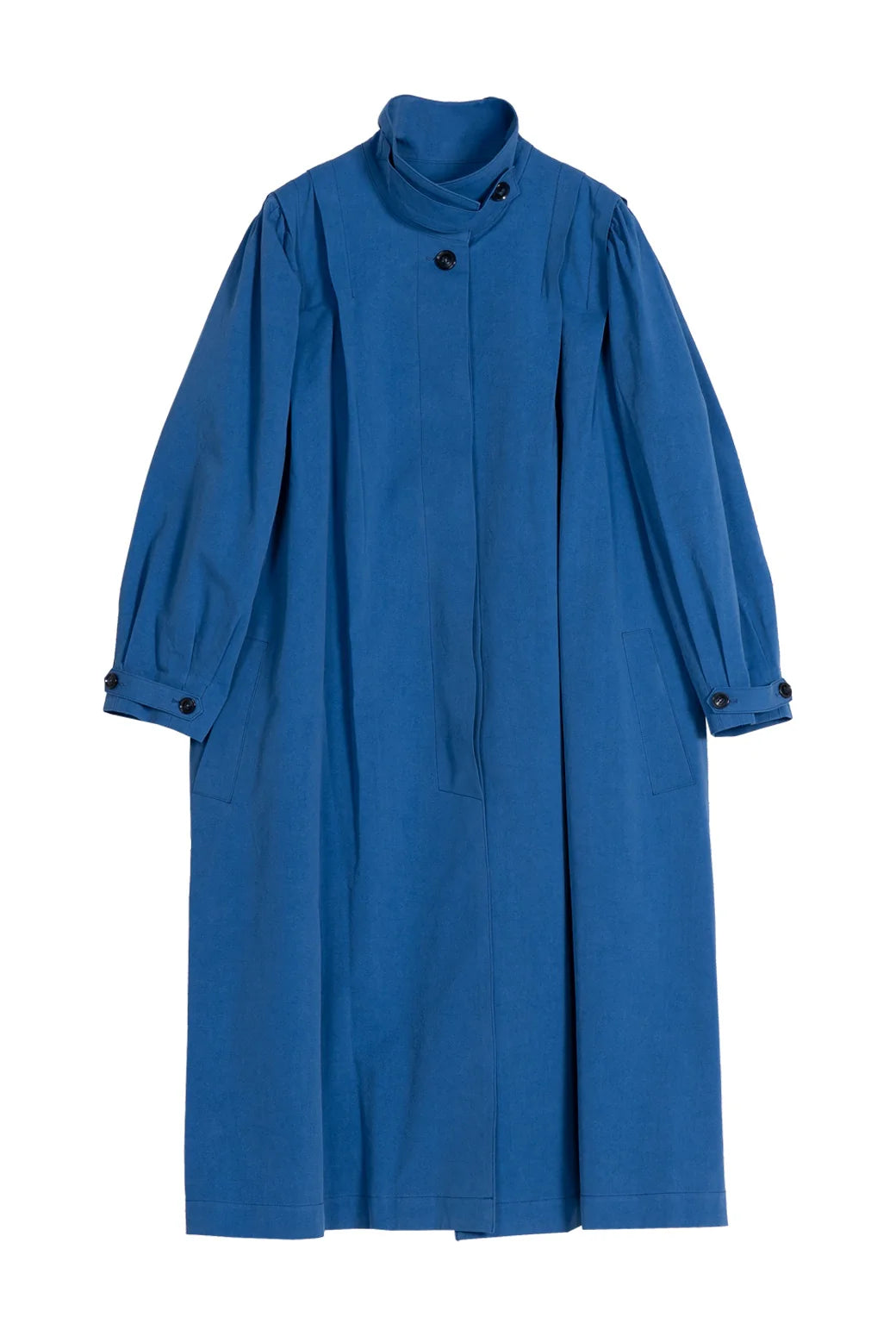 Emin + Paul Blue Pleated Shoulder Coat