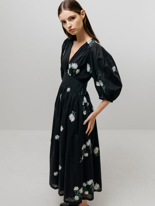 Emin + Paul V-Neck Volume Dress DR3303