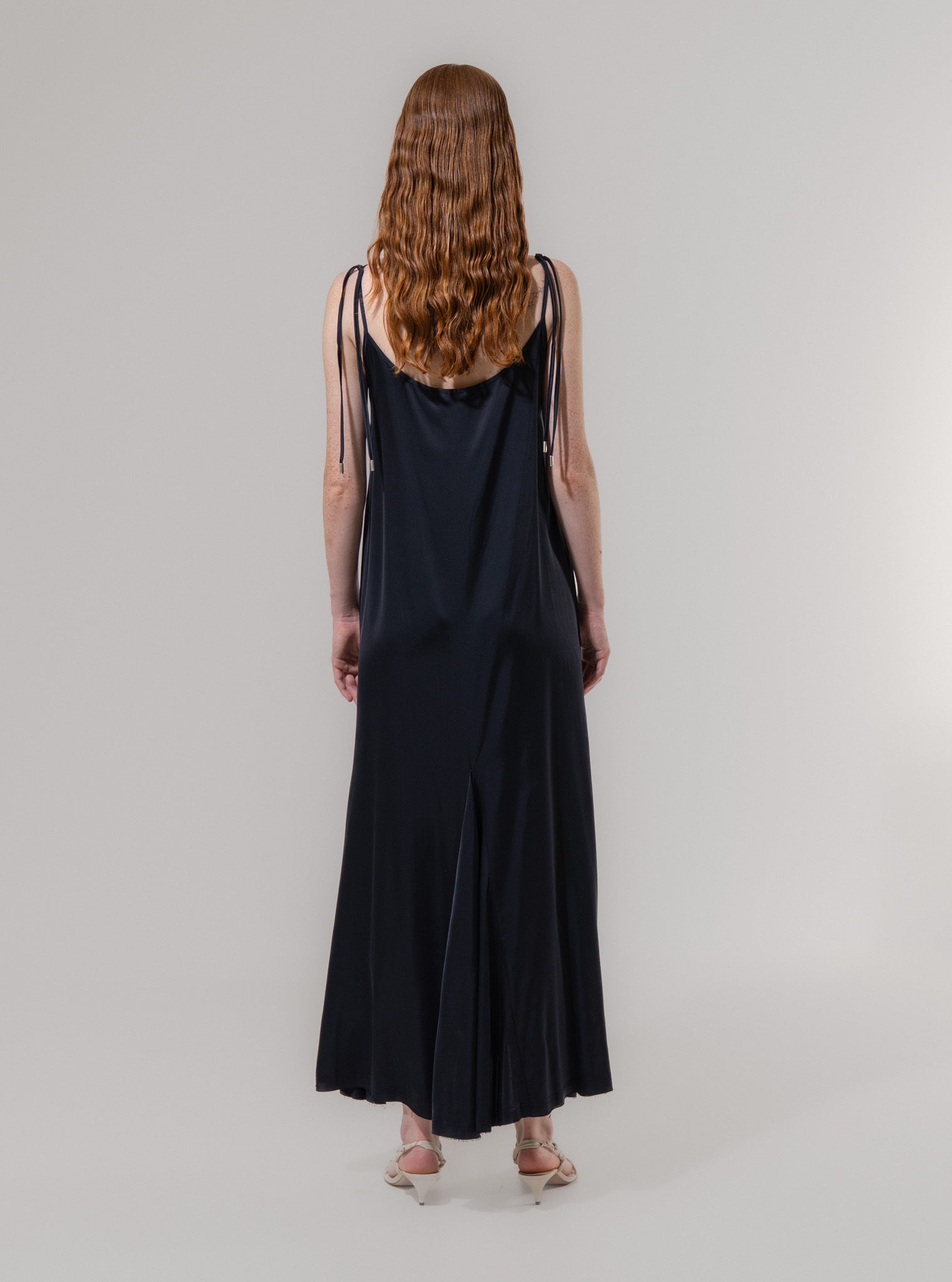 Emin + Paul Satin Sleeveless Long Dress