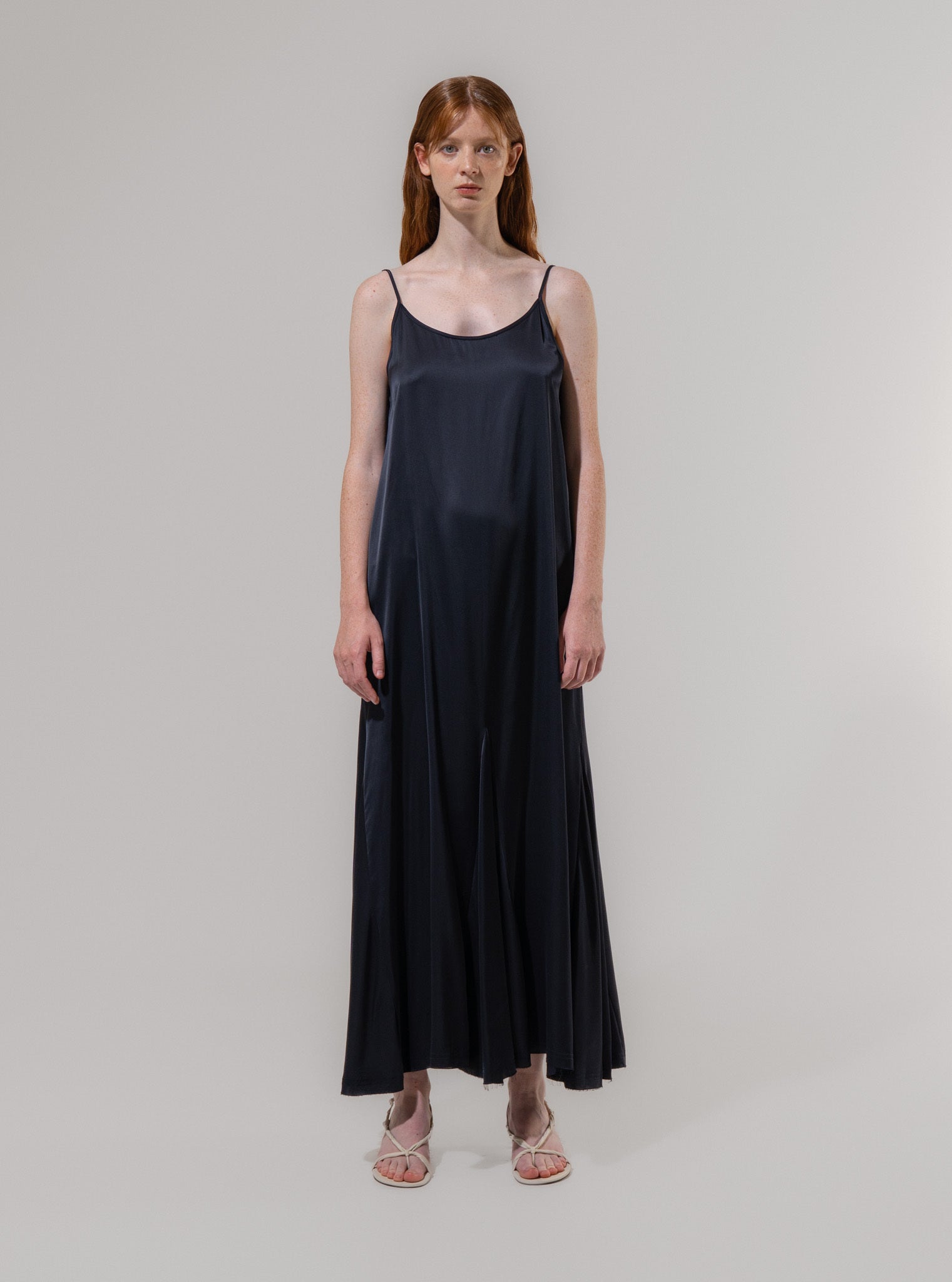 Emin + Paul Satin Sleeveless Long Dress