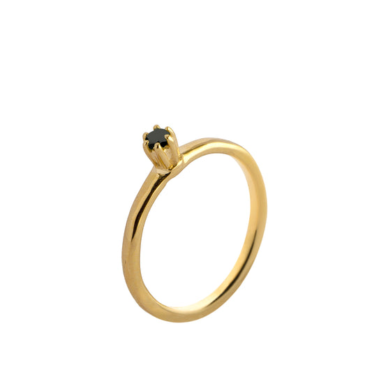 Iosselliani ER2/BD7 9K Gold & Black Diamond Ring