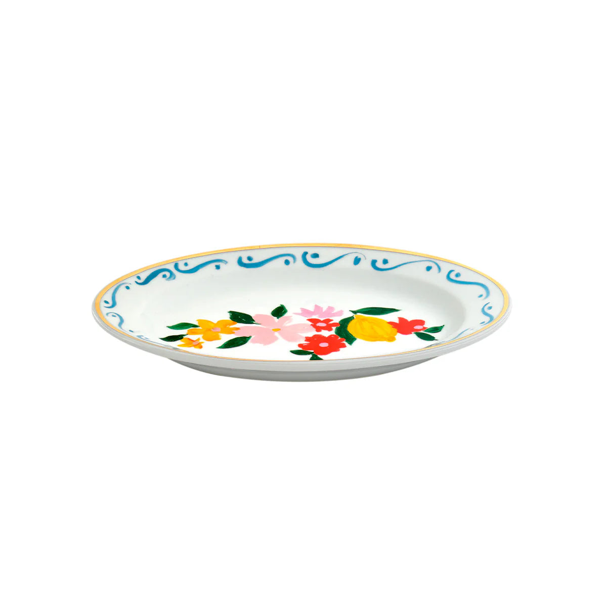 BITOSSI HOME Oval Tray Flowers and Lemons