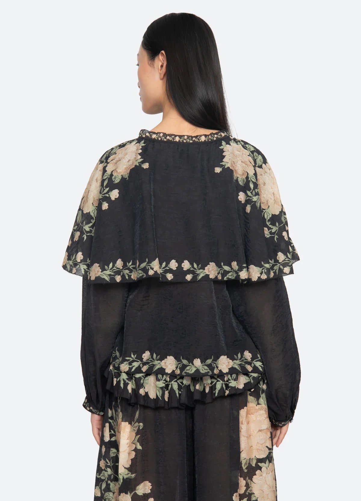 SEA NY Christina Cape Blouse