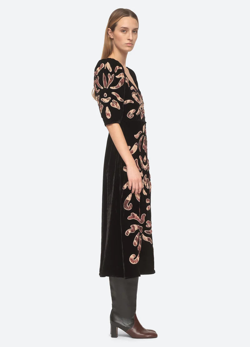Sea NY Veda Applique Velvet Dress