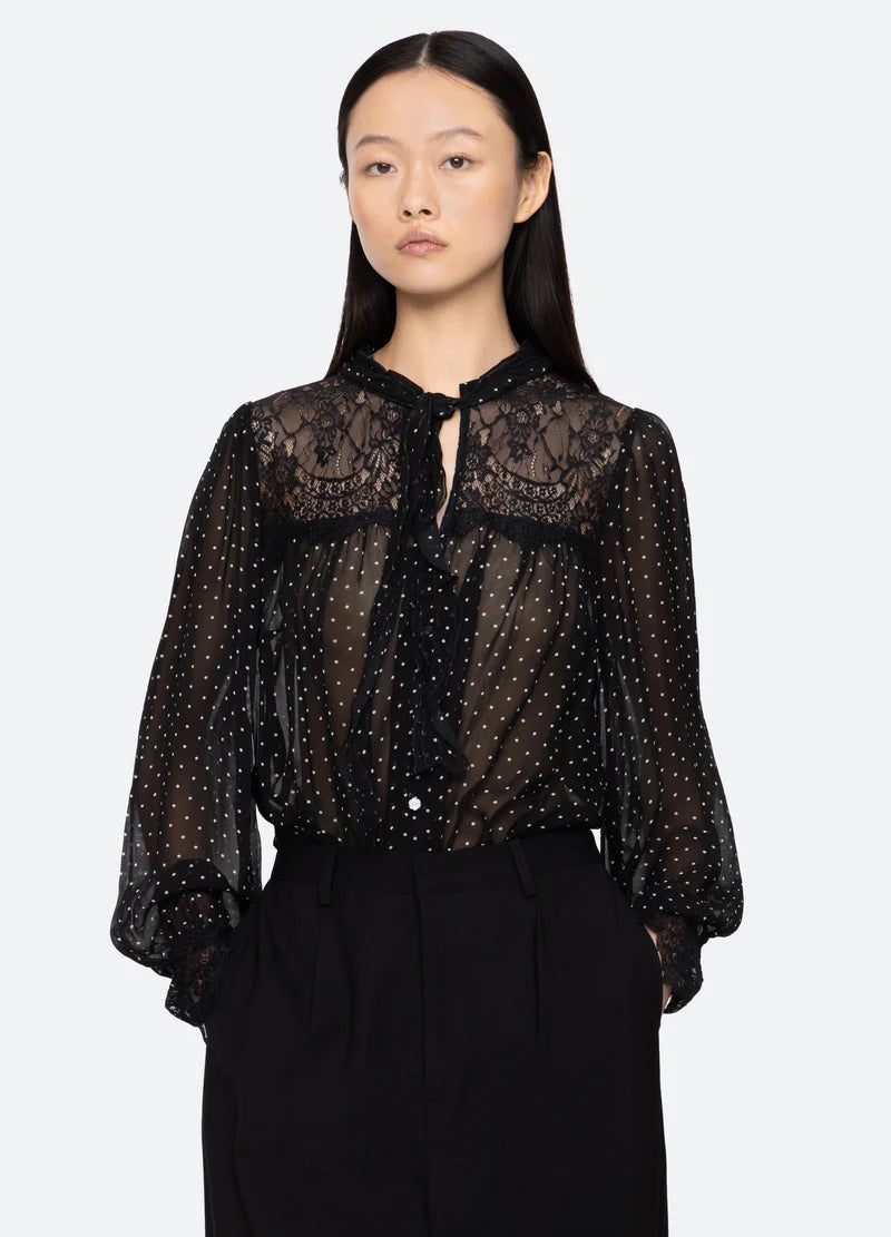 SEA NY Melody Polka Dot Blouse