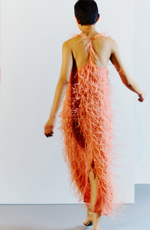 Circus Hotel Feather Dress H4SS08