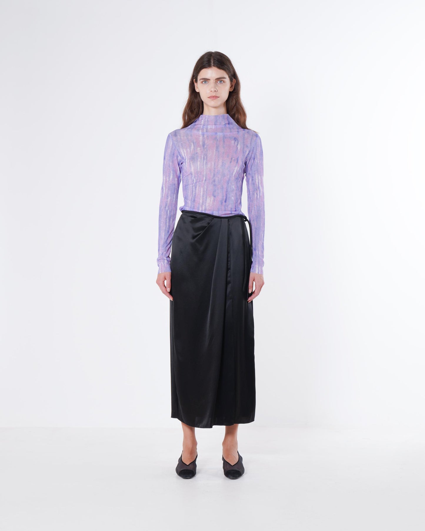 Emin + Paul Draped Satin Skirt SK3203