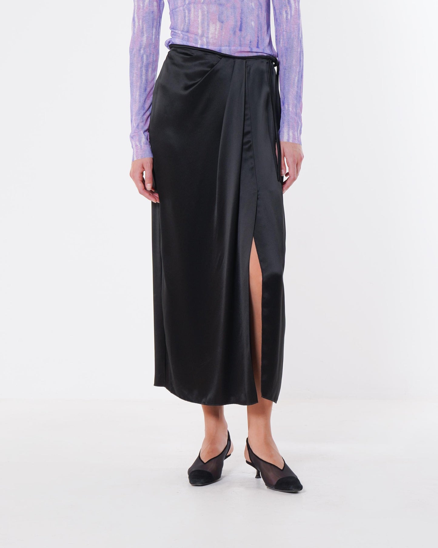 Emin + Paul Draped Satin Skirt SK3203