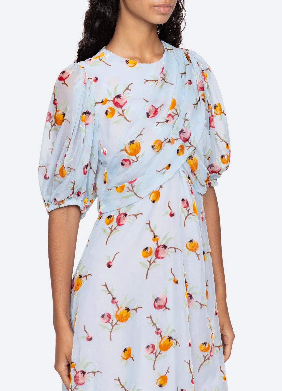 SEA NY Freya Print Puff Sleeve Dress