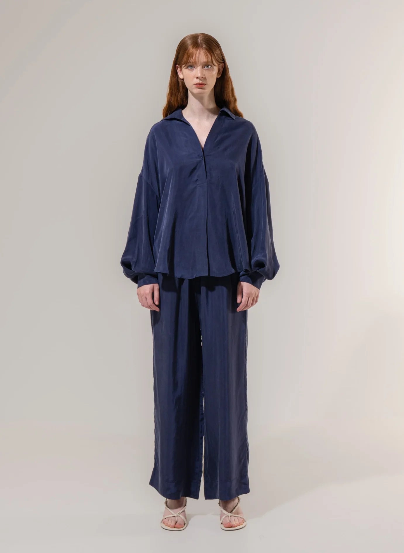 Emin + Paul Curved Hem Blouse