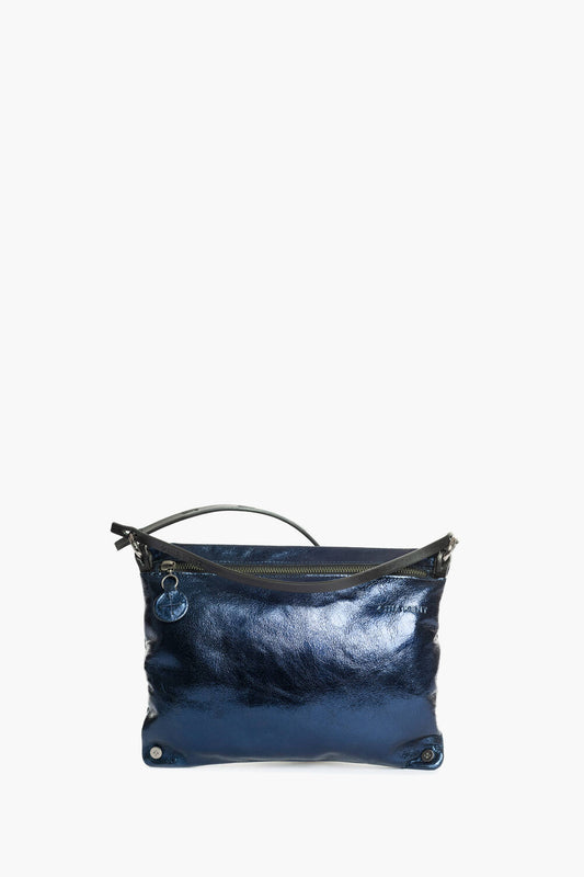 INA KENT Moonlit Bag - crackled navy