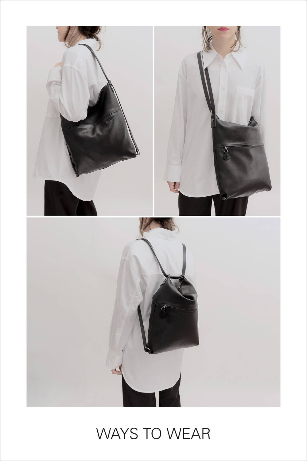 INA KENT Sher Bag- Crackled Anthra