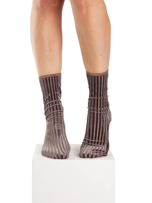 Simone Wild RIB Velvet Ankle Socks