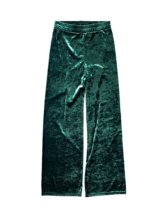 Simone Wild Hammered Velvet Pocket Pants- Emerald