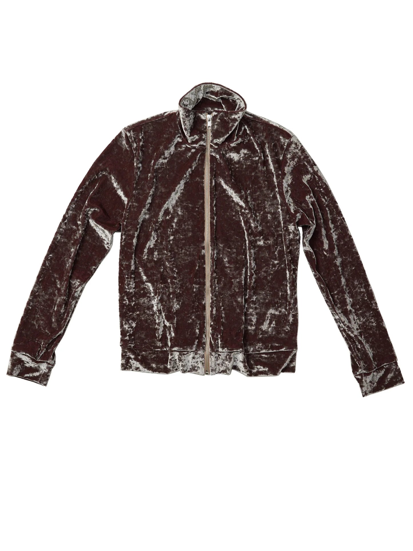 Simone Wild Hammered Velvet Zip Jacket - rosewood
