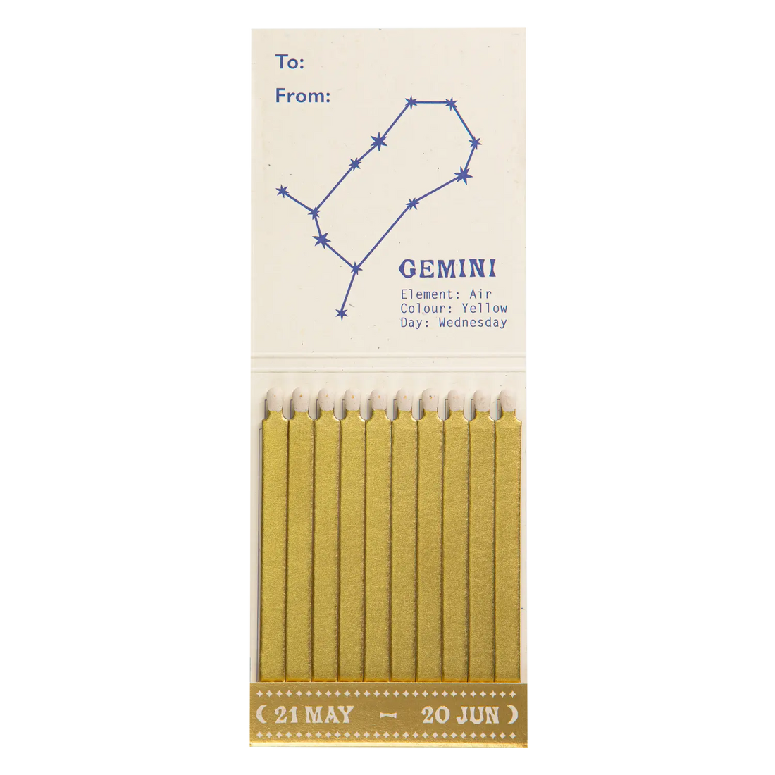 Archivist Gemini Zodiac Matchbook