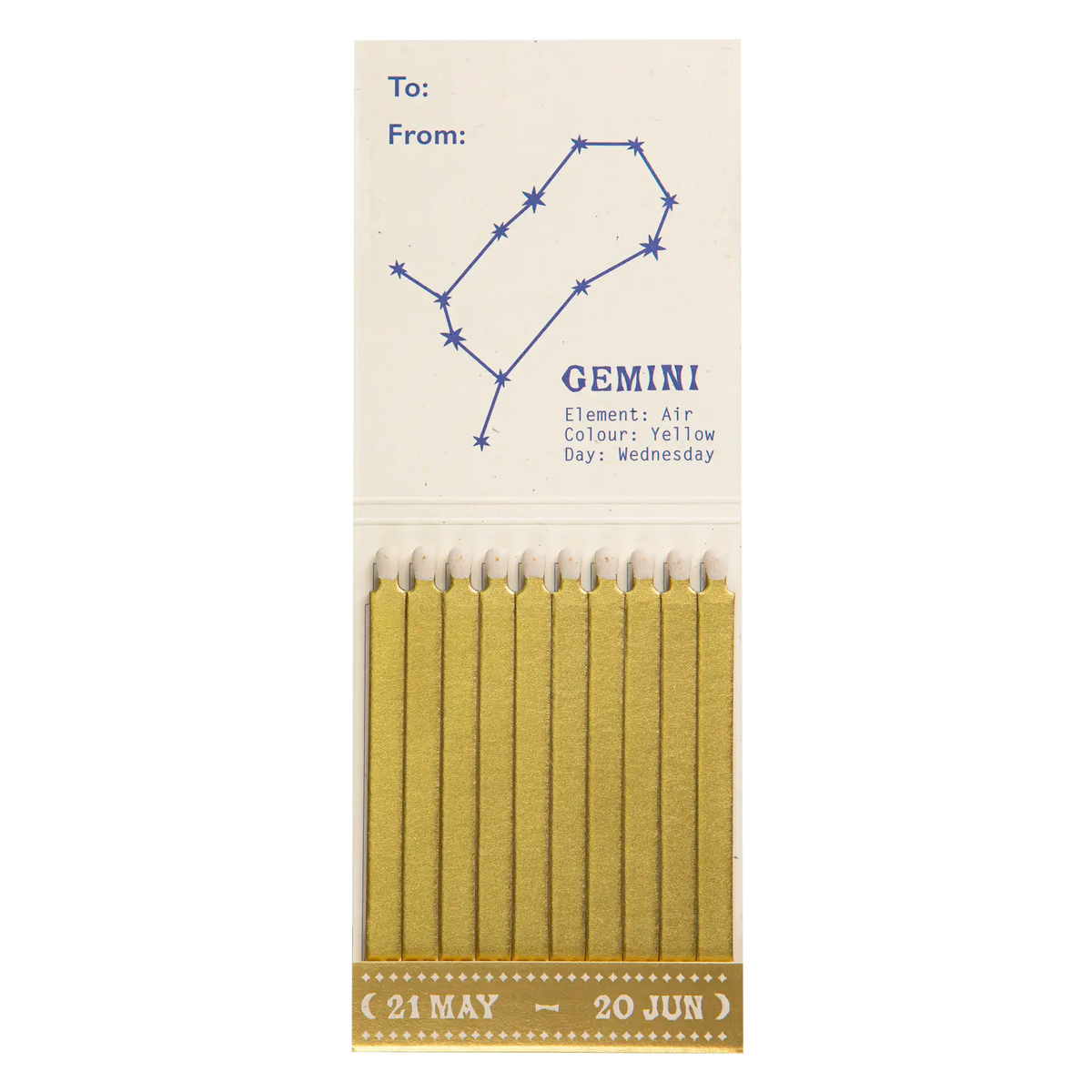 Archivist Gemini Zodiac Matchbook