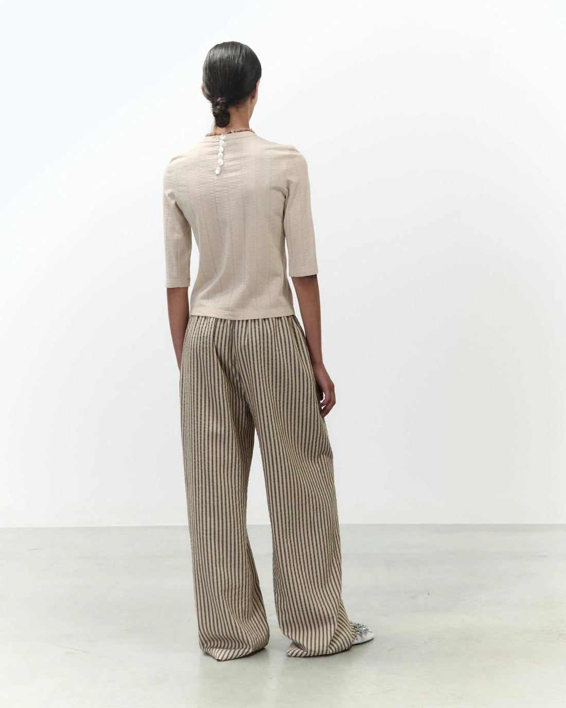Alysi Long Wide Striped Trousers
