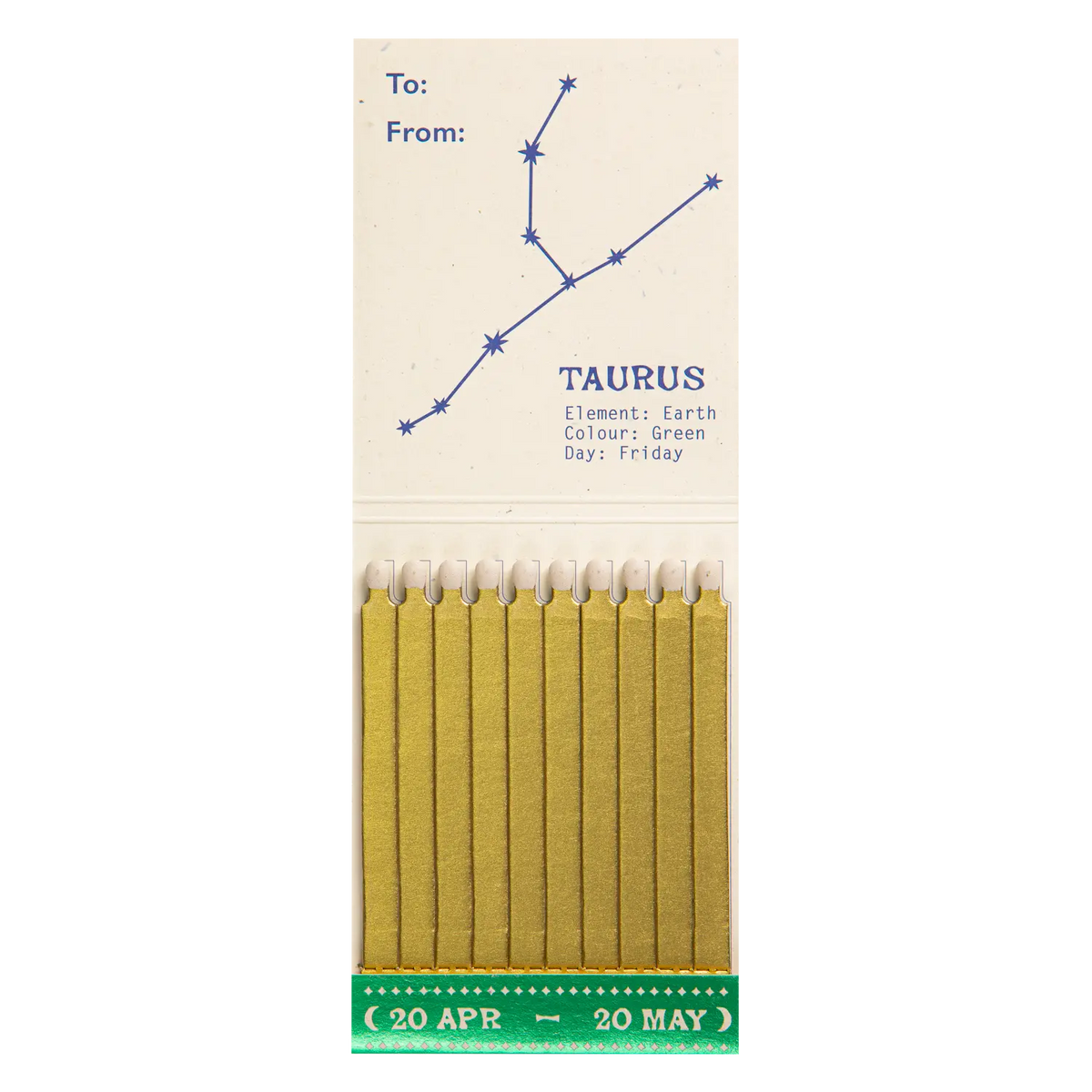 Archivist Taurus Zodiac Matchbook