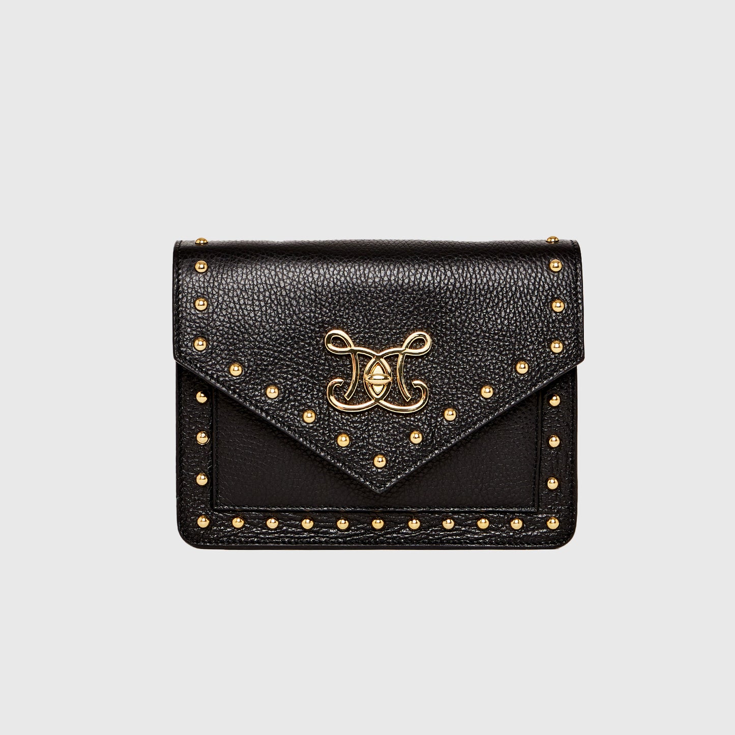 DE MARQUET Envelope Black Studs Gold