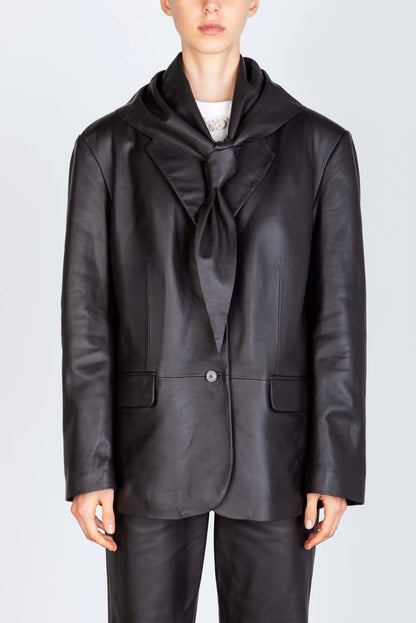 Alysi Leather Foulard Mogano