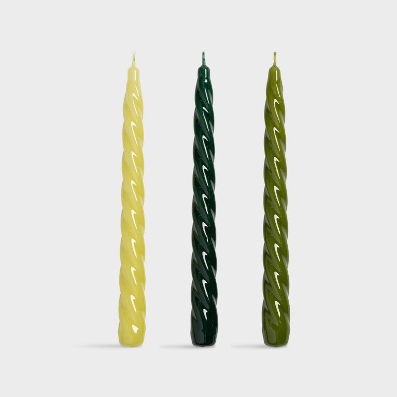 &Klevering Candle Bravo Greens Set of 3