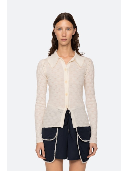 SEA NY Mila Pointelle Longsleeve Cardigan