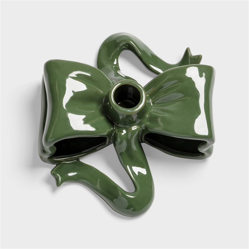 &amp;Klevering Candle Holder Ribbon Green